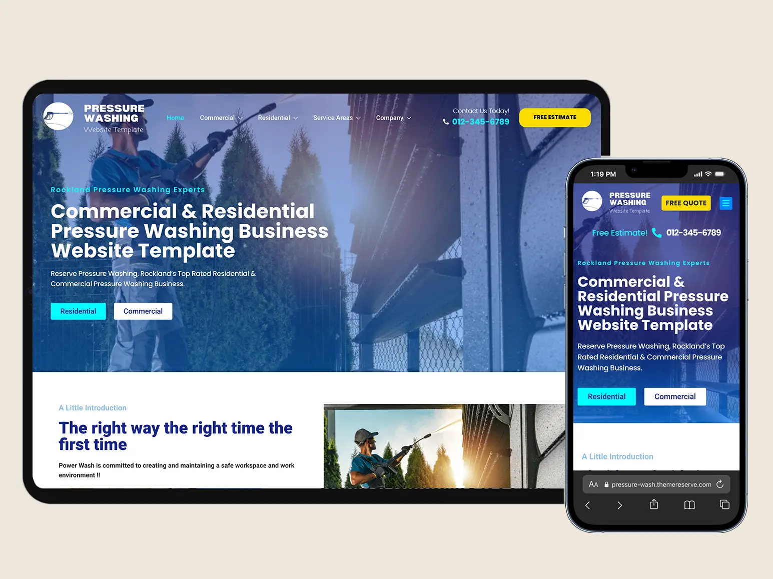 Home - Website Template For Power Washing Contractors