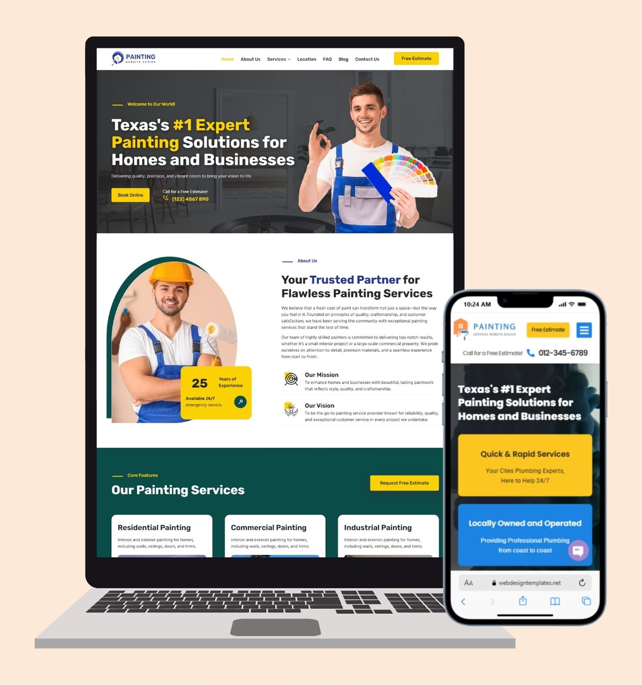 Painting Company Website Template – Professional Design for Painters